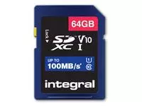 Een Geheugenkaart Integral SDXC V10 64GB koop je bij Van Leeuwen Boeken- en kantoorartikelen