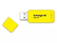 Een USB-stick 3.0 Integral 64GB neon geel koop je bij Totaal Kantoor Goeree