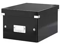 Een Opbergbox Leitz WOW Click & Store 200x148x250mm zwart koop je bij Goedkope Kantoorbenodigdheden