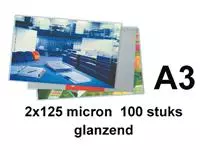 Een Lamineerhoes Quantore A3 2x125micron 100stuks koop je bij Van Leeuwen Boeken- en kantoorartikelen