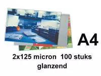 Een Lamineerhoes Quantore A4 2x125micron 100stuks koop je bij Van Leeuwen Boeken- en kantoorartikelen