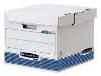 Een Archiefdoos Bankers Box System flip top kubus wit blauw koop je bij EconOffice