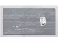 Een Glasbord Sigel magnetisch 910x460x15mm beton design koop je bij EconOffice