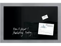 Een Glasbord Sigel magnetisch 780x480x15mm zwart koop je bij Van Hoye Kantoor BV
