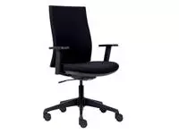 Een Bureaustoel Euroseats Canillo gestoffeerde rug zwart koop je bij EconOffice