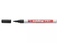 Een Viltstift edding 751 lakmarker rond 1-2mm zwart koop je bij EconOffice