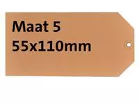 Label karton nr5 200gr 55x110mm chamois 1000stuks