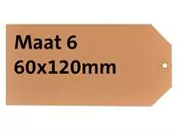 Label karton nr6 200gr 60x120mm chamois 1000stuks