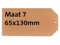 Label karton nr7 200gr 65x130mm chamois 1000 stuks