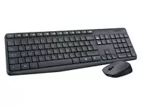 Een Toetsenbord Logitech MK235 Qwerty +muis zwart koop je bij EconOffice