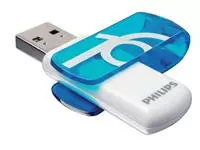 Een USB-stick 2.0 Philips Vivid Edition Ocean Blue 16GB koop je bij Totaal Kantoor Goeree