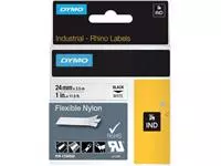 Een Labeltape Dymo Rhino industrieel nylon 24mm zwart op wit koop je bij L&N Partners voor Partners B.V.