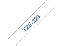 Een Labeltape Brother P-touch TZE-223 9mm blauw op wit koop je bij Van Hoye Kantoor BV