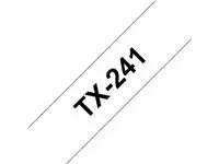 Een Labeltape Brother P-touch TX-241 18mm zwart op wit koop je bij KantoorProfi België BV