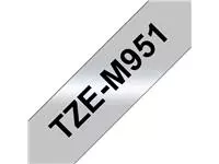 Een Labeltape Brother P-touch TZE-M951 24mm zwart op zilver koop je bij Van Hoye Kantoor BV
