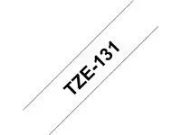 Labeltape Brother P-touch TZe-131 standaard 12mm zwart op transparant