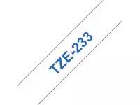 Een Labeltape Brother P-touch TZE-233 12mm blauw op wit koop je bij Van Hoye Kantoor BV
