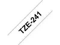 Een Labeltape Brother P-touch TZE-241 18mm zwart op wit koop je bij Van Hoye Kantoor BV