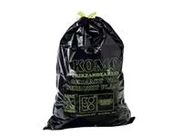 Een Vuilniszak Komo 60 liter met trekband zwart rol à 15 stuks koop je bij EconOffice