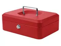 Een Geldkist Pavo 250x180x90mm rood koop je bij EconOffice