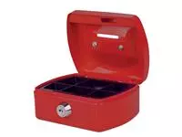 Een Geldkist Pavo met muntgleuf 125x95x60mm rood koop je bij MV Kantoortechniek B.V.