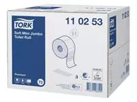 Een Toiletpapier Tork Mini Jumbo T2 premium 2-laags 170mtr wit 110253 koop je bij Van Hoye Kantoor BV