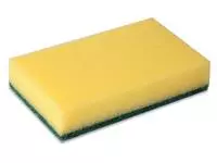 Een Schuurspons Cleaninq 140x90x28mm geel/groen koop je bij Goedkope Kantoorbenodigdheden