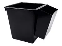 Een Papierbak kunststof vierkant taps 27liter zwart koop je bij MV Kantoortechniek B.V.