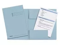 Dossiermap Esselte folio 3 kleppen manilla 275gr blauw