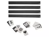 Een Letterplank Securit zwart 1 meter inclsusief set letters,cijfers en symbolen koop je bij EconOffice