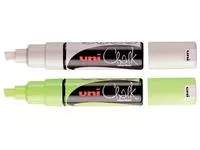 Een Krijtstift Uni-ball chalk schuin 8.0mm wit koop je bij Van Leeuwen Boeken- en kantoorartikelen