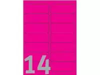 Etiket Avery L7363P-25 99.1x38.1mm neon roze 340stuks