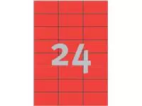 Een Etiket Avery Zweckform 3448 70x37mm rood 2400stuks koop je bij EconOffice
