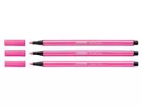 Een Viltstift STABILO Pen 68/056 medium neon roze koop je bij Totaal Kantoor Goeree