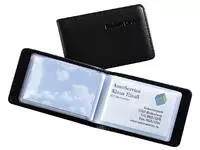 Een Visitekaartmap Sigel VZ170 voor 40 kaarten 90x58mm kunstleer zwart koop je bij EconOffice