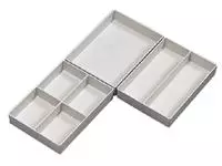 Een Inzetbak Djois halfhoog 30x122x168mm 4- vaks grijs koop je bij MV Kantoortechniek B.V.