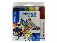 Verfstift Pilot Pintor classic medium assorti etui à 6 stuks