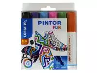 Verfstift Pilot Pintor fun medium assorti etui à 6 stuks