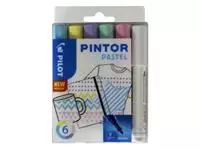 Verfstift Pilot Pintor pastel fijn assorti etui à 6 stuks