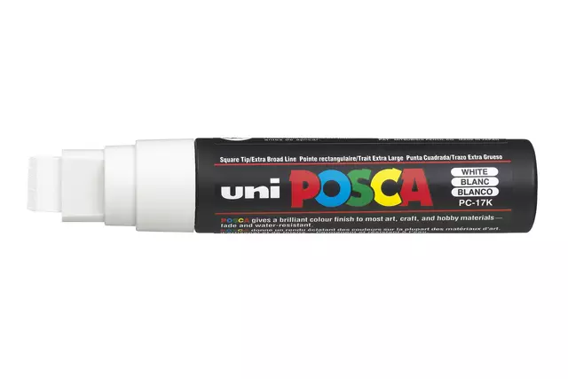 Een Verfstift Posca PC17K extra breed rechthoek wit koop je bij NiceSupplies.nl