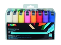 Verfstift Posca PC8K breed schuin assorti set à 16 stuks