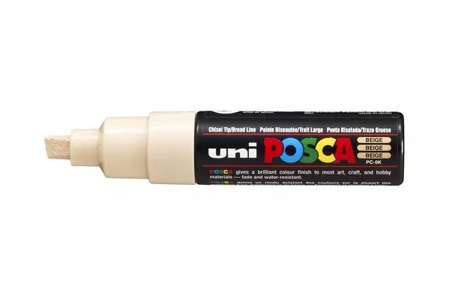 Verfstift Posca PC8K breed schuin beige