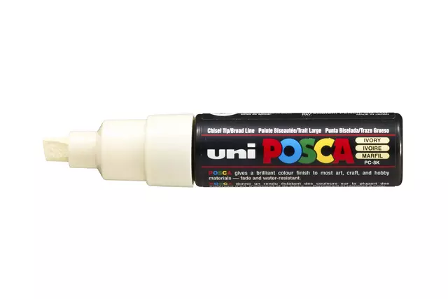 Een Verfstift Posca PC8K breed schuin ivoor koop je bij The Cartridge Company