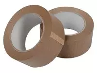 Een Verpakkingstape IEZZY papier 50mm x 50 meter 80p gerecycled papier bruin koop je bij MV Kantoortechniek B.V.