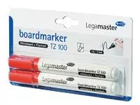 Een Viltstift Legamaster TZ 100 whiteboard rond 1.5-3mm rood blister à 2 stuks koop je bij Goedkope Kantoorbenodigdheden