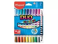 Een Viltstift Maped Color&#39;Peps Duo Colors set á 10 stuks assorti koop je bij Van Leeuwen Boeken- en kantoorartikelen