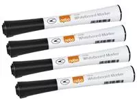 Een Viltstift Nobo whiteboard Glide fijn zwart 1mm 4stuks koop je bij MV Kantoortechniek B.V.