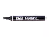 Een Viltstift Pentel N60 schuin 1.2-6mm zwart koop je bij Van Leeuwen Boeken- en kantoorartikelen
