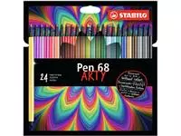 Een Viltstift STABILO Pen 68/24 Arty medium assorti etui à 24 stuks koop je bij L&amp;N Partners voor Partners B.V.