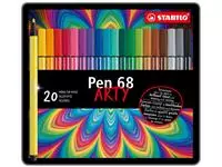 Een Viltstift STABILO Pen 68/20 Arty medium assorti blik à 20 stuks koop je bij Van Hoye Kantoor BV